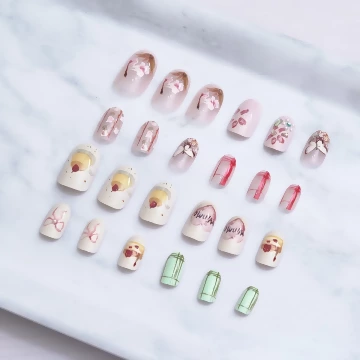 花園裡的下午茶時光亮面&times;穿戴式手指甲片&times;二十四入