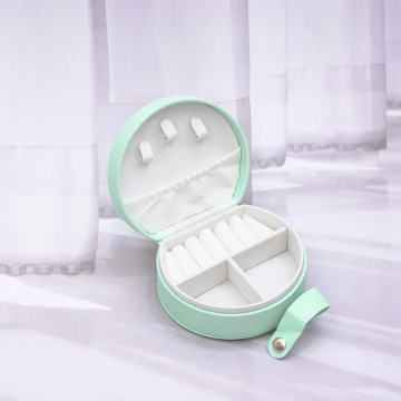 半月形皮革×小手提飾品盒×綠色