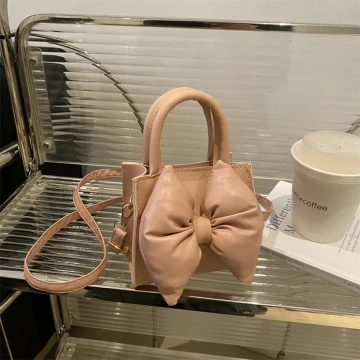 澎澎蝴蝶結小廢包&times;斜背包&times;粉紅