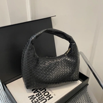 高級感壓紋餃子包×手提袋×黑色