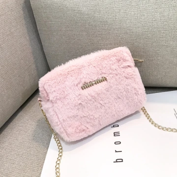 毛絨可愛小巧方包&times;斜背包&times;粉紅