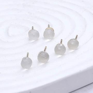 透明切面晶球×三套件耳環組