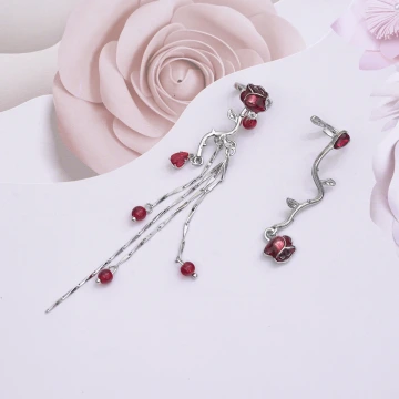 血色玫瑰×U型耳骨夾