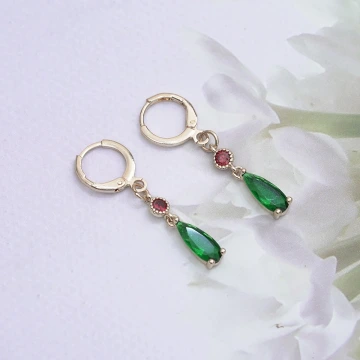 霍爾的綠色水滴&times;吊墜耳扣