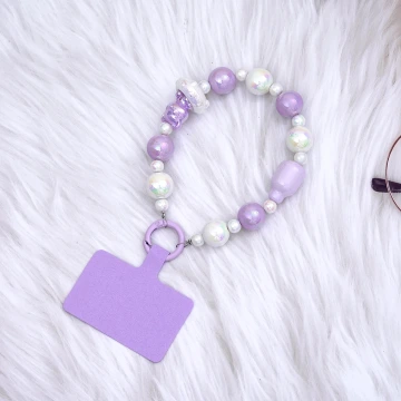 小熊寶貝奶瓶×手機腕帶掛繩×紫色