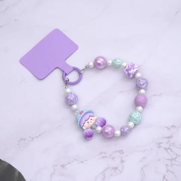 啦啦隊女孩的點心時間×手機腕帶掛繩×紫色