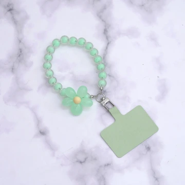 果凍小花朵&times;手機手提吊飾掛繩&times;綠色