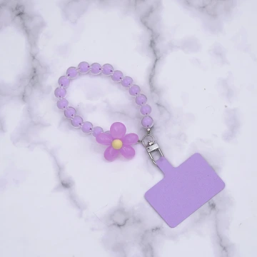 果凍小花朵&times;手機手提吊飾掛繩&times;紫色
