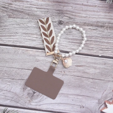 小清新貝殼織帶×手機手提吊飾掛繩×棕咖