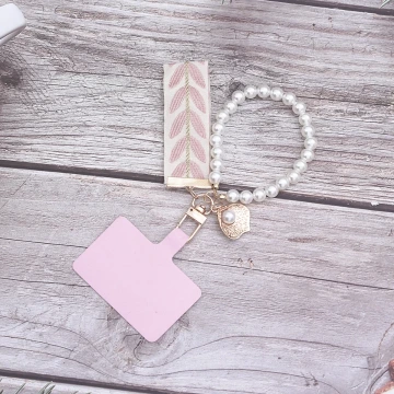 小清新貝殼織帶×手機手提吊飾掛繩×粉紅