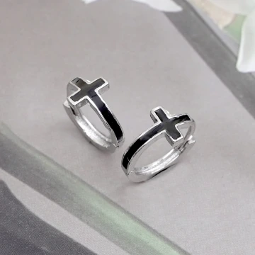 個性黑十字&times;吊墜耳扣