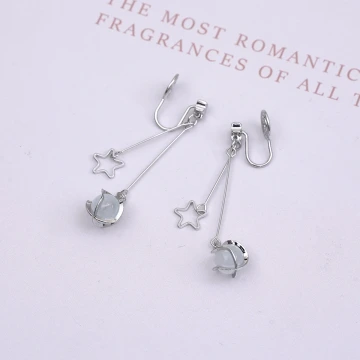 貓眼銀河星星&times;蚊香盤U型耳夾