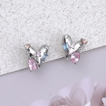 愛心小彩鑽&times;蚊香盤U型耳夾