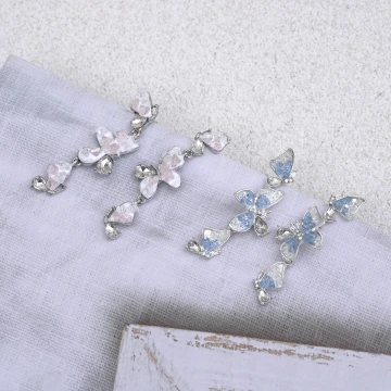 水晶簇漸變蝴蝶&times;耳環&times;共二色