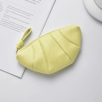 牛角可頌×可掛脖×拉鍊零錢包×黃色