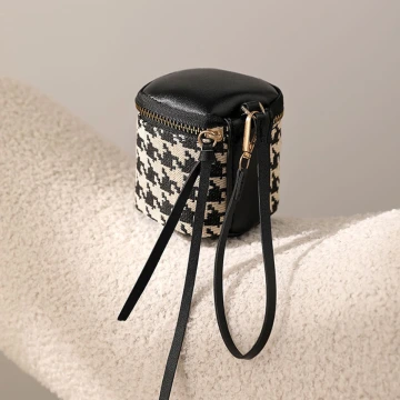 立體千鳥紋×手拿零錢包×黑色