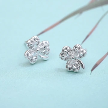 925銀針×三葉草×耳環