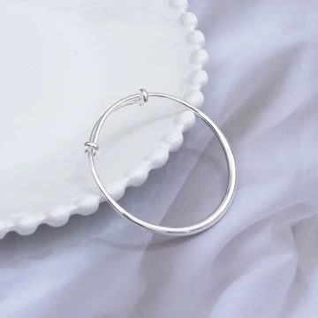 925銀飾×光面素環×推拉手環