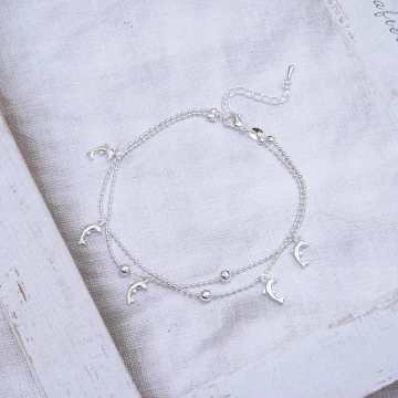 925銀飾×雙層海豚×腳鍊