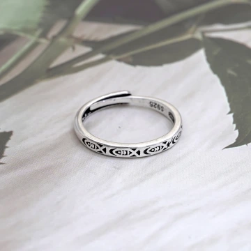 925銀飾×民族小魚圖騰×開口戒指