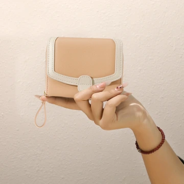 都會風多巴胺&times;三折短皮夾&times;粉紅