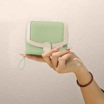 都會風多巴胺&times;三折短皮夾&times;綠色