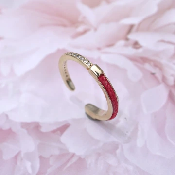 帶來好運晶鑽紅繩×開口戒指