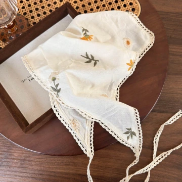 鄉村奶油小雛菊×三角頭巾