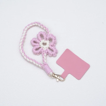 針織小花兒&times;手機腕帶掛繩&times;粉紅