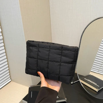 方格空氣包×化妝包×黑色