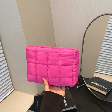 方格空氣包&times;化妝包&times;桃粉