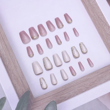 冰白溫柔粉紅亮面&times;穿戴式手指甲片&times;二十四入