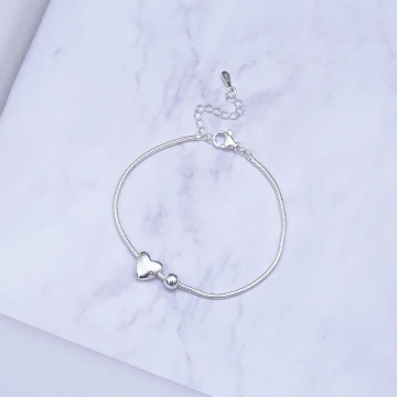 925銀飾×愛心小銀珠×手鍊