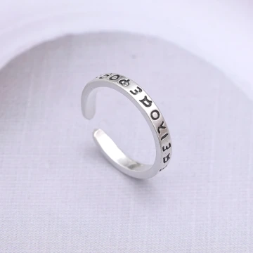 925銀飾&times;希臘語&times;開口戒指