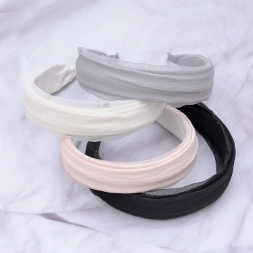 寬版輕透絹紗×髮箍×共四色