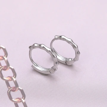 925銀針&times;竹節&times;耳扣