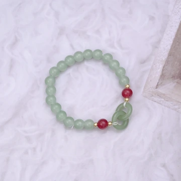 平安扣交叉環&times;固定式串珠手鍊