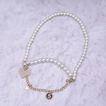 金色愛心珍珠餅乾×飲料杯繩×珍珠提把