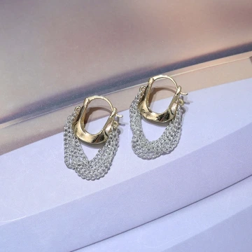 金屬鍊條流蘇&times;耳扣