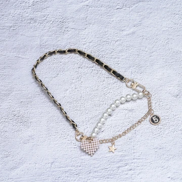 金色愛心珍珠餅乾&times;飲料杯繩&times;黑色提把