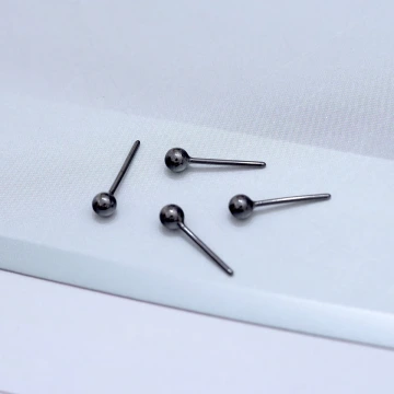 小圓珠&times;陶瓷&times;養耳棒&times;二套件耳環組&times;黑色