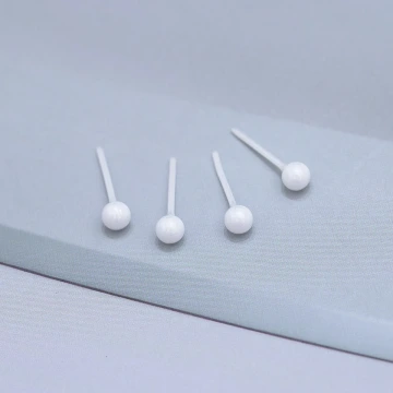 小圓珠×陶瓷×養耳棒×二套件耳環組×白色