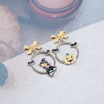 女巫與南瓜×不對稱吊墜耳環