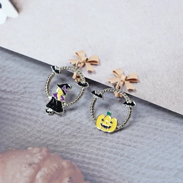 女巫與南瓜×不對稱三角耳夾