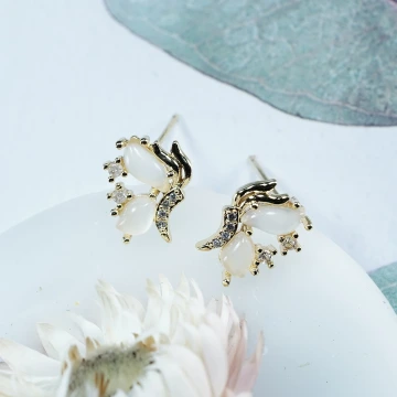 蝴蝶貓眼石&times;耳環