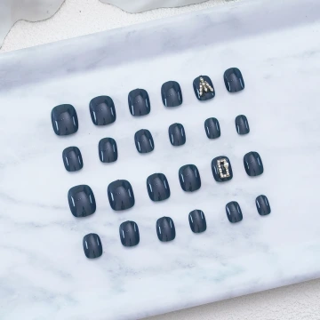 藏藍內斂方鑽亮面&times;穿戴式手指甲片&times;二十四入