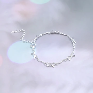 925銀飾&times;蝴蝶結波浪&times;手鍊