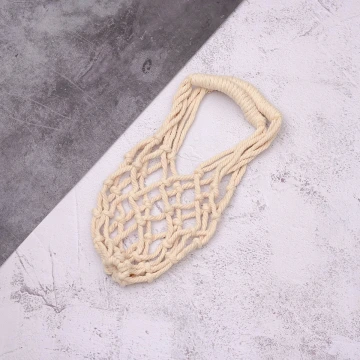 素色鏤空網編&times;飲料水瓶提袋&times;黃色