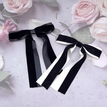 雙層飄帶長尾蝴蝶結×蝴蝶髮夾×共二色