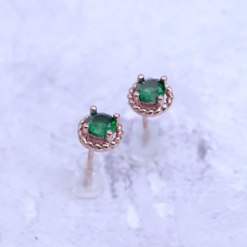 小綠晶玫瑰金&times;耳環